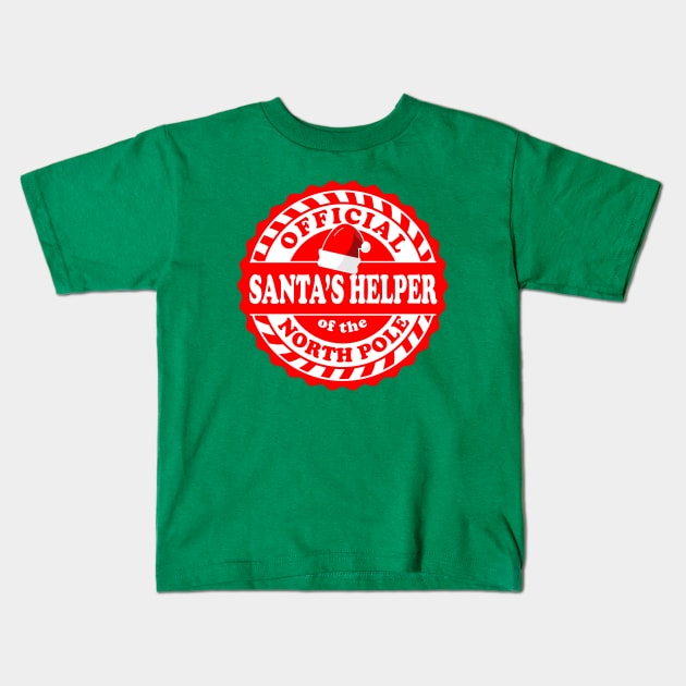 Official Santa's Helper of the North Pole logo design Kids T-Shirt by JDawnInk